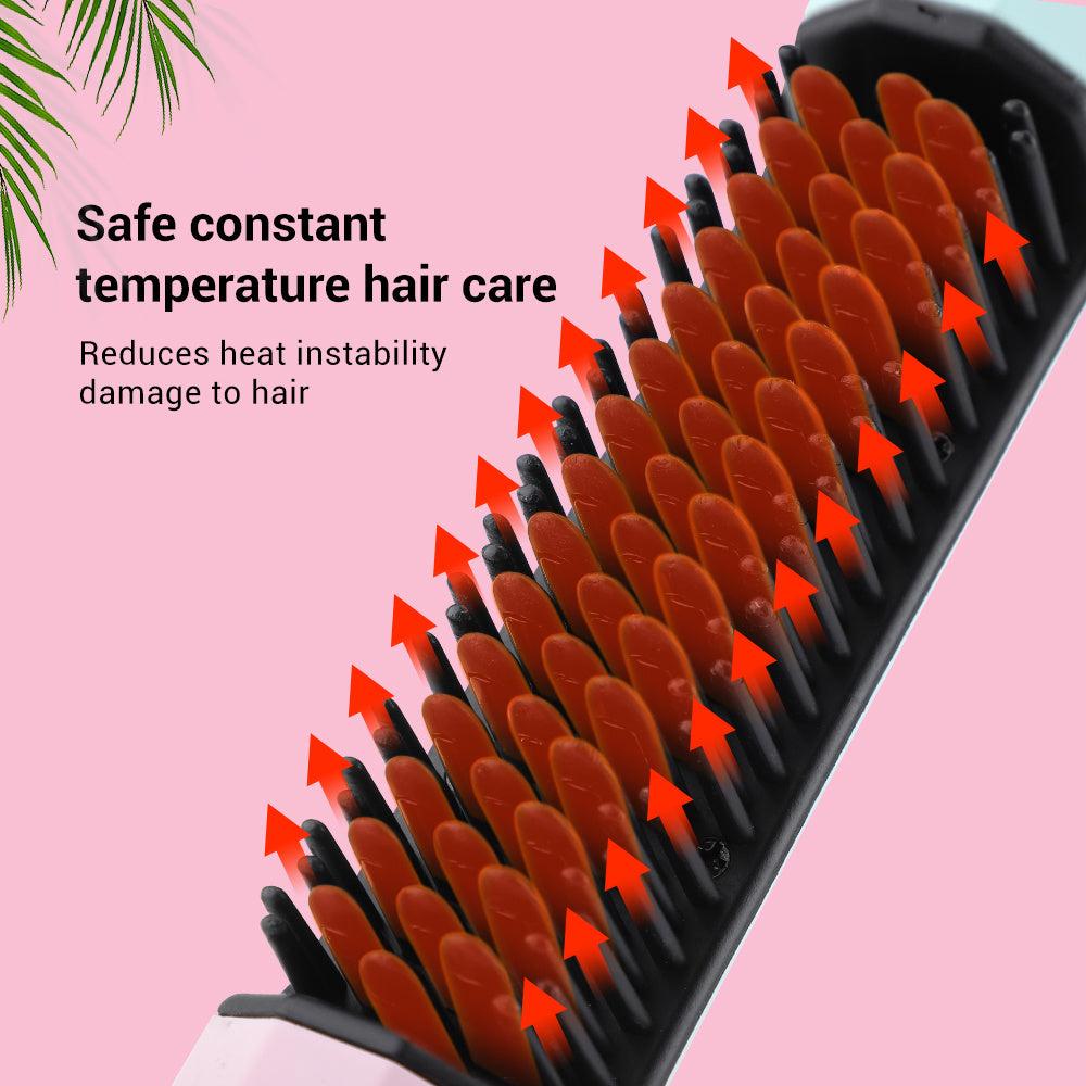 Rechargeable Ionic Hair Straightener Brush - Comb