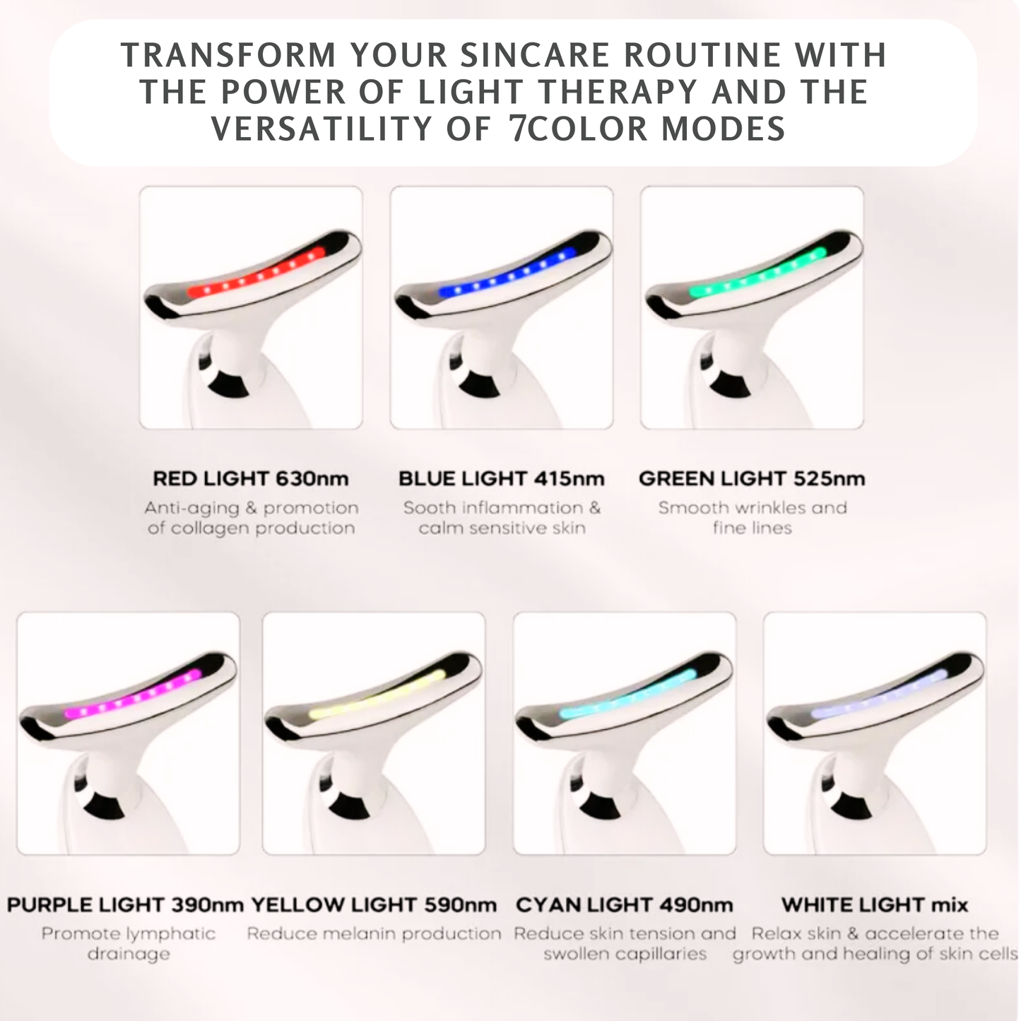 Kendra 7-Color LED Facial Light Therapy Wand