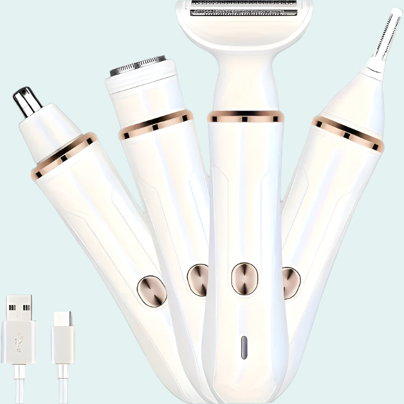 The Ultimate 4-in-1 Electric Shaver for Women – Your All-In-One Grooming Solution!