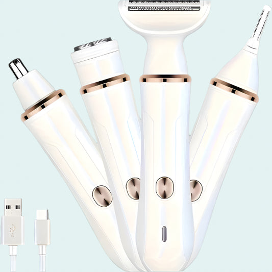 The Ultimate 4-in-1 Electric Shaver for Women – Your All-In-One Grooming Solution!