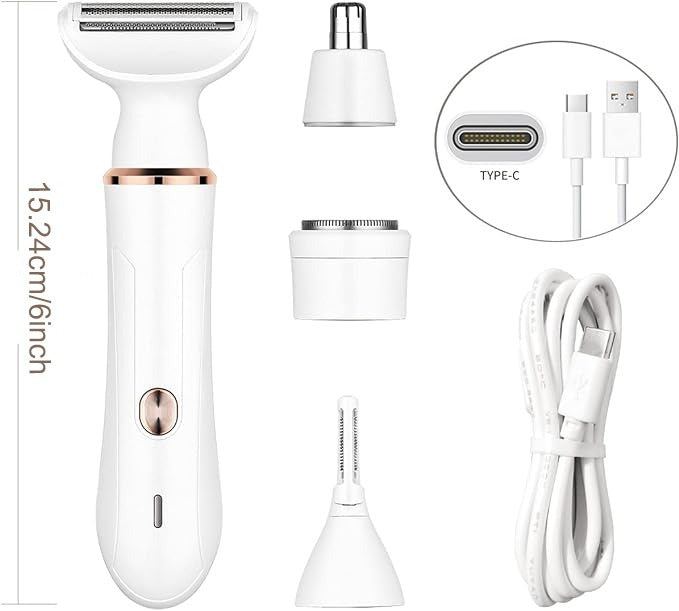 The Ultimate 4-in-1 Electric Shaver for Women – Your All-In-One Grooming Solution!